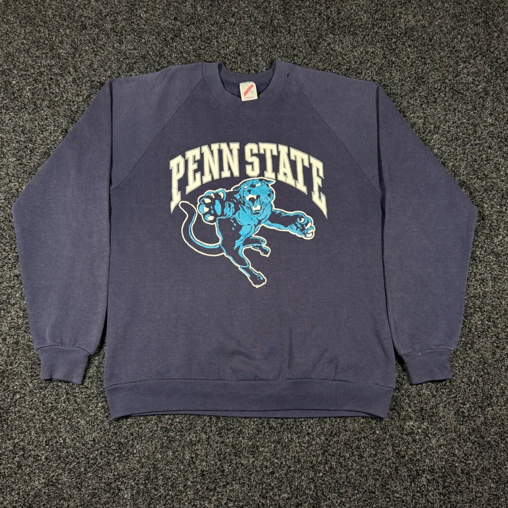 Vintage 1990s Jerzees Penn State Nittany Lions Crewneck Sweatshirt Large Navy